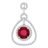 14K White Chatham Lab Created Ruby and .50 CTW Diamond Pendant Ref 3476737